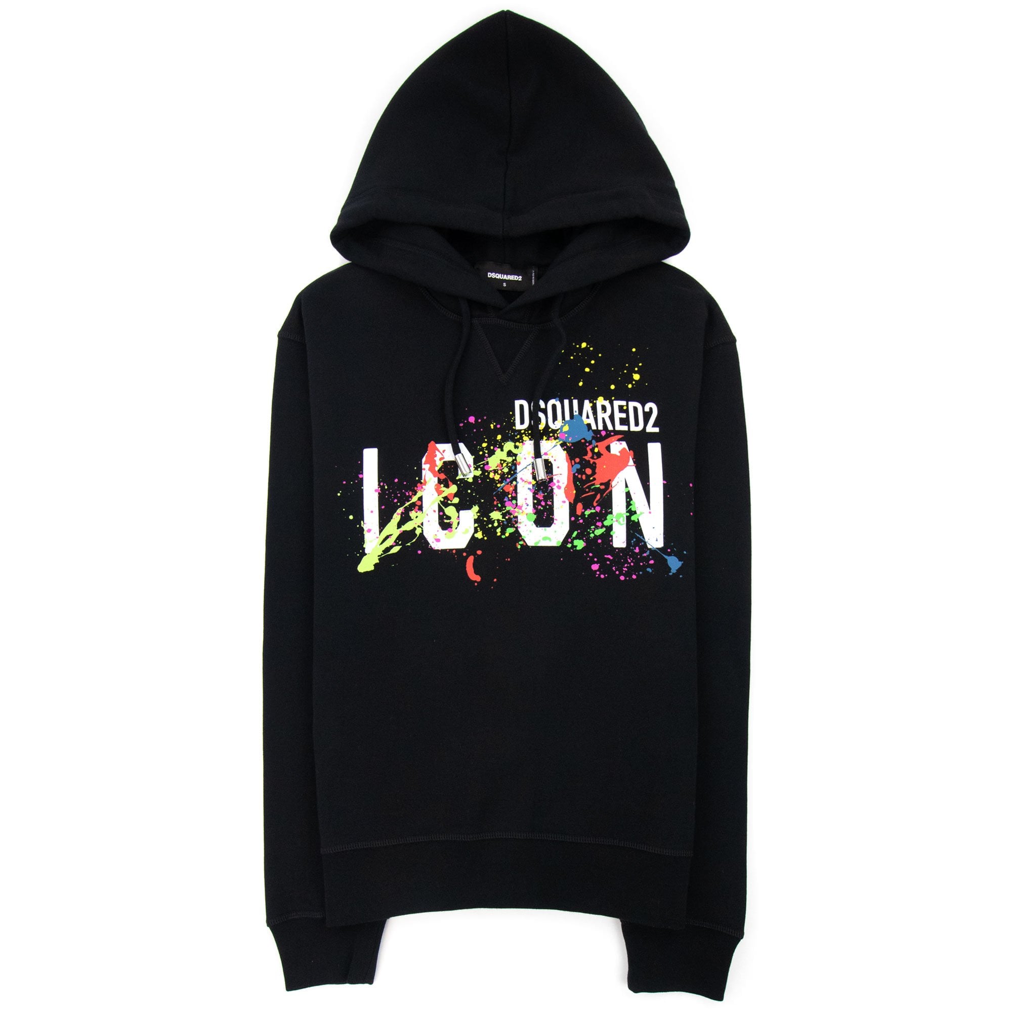 Dsquared2 Icon Splatter Hoodie Black | ONU – Onu
