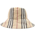 Burberry Checked Cotton Blend Bucket Hat Beige