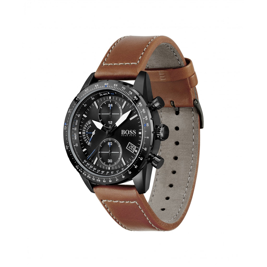 Hugo Boss Pilot Edition Chrono Watch Brown