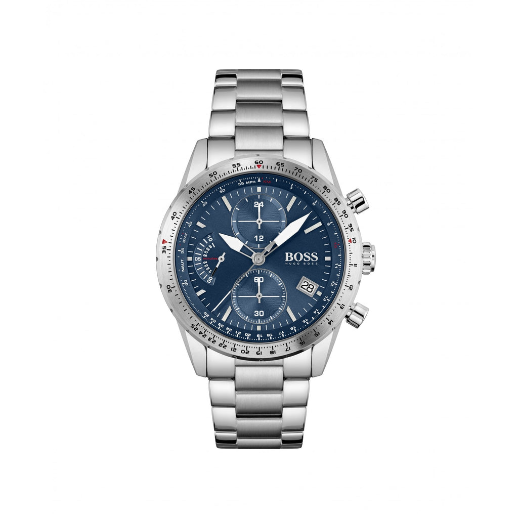Hugo Boss Pilot Edition Chrono Watch Stainless Steel