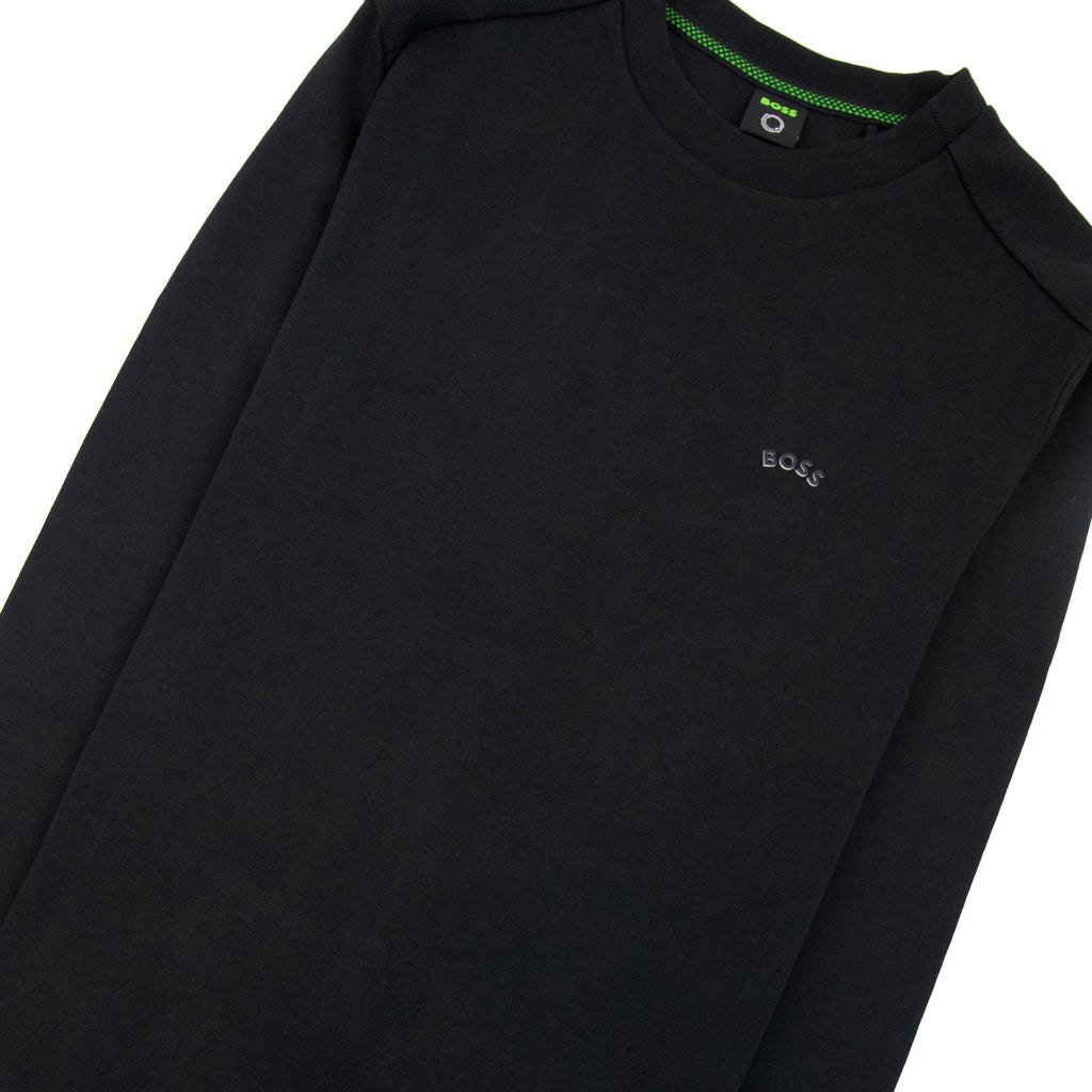 Hugo Boss Salbo Curved Logo Sweatshirt Black 001