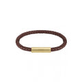 Hugo Boss Braided Leather Bracelet Dark Brown