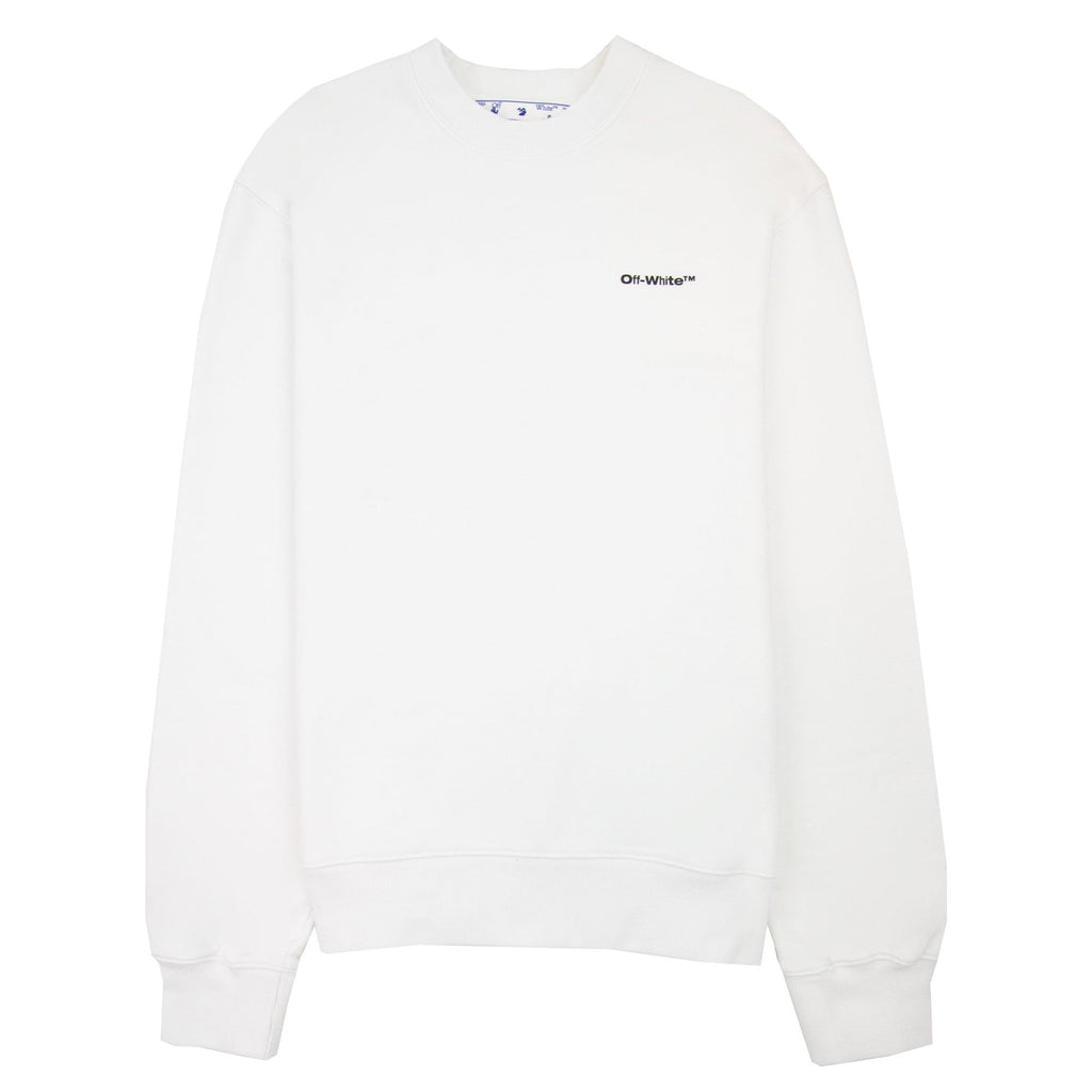 Off White Wave Outline Diag Slim Crewneck White
