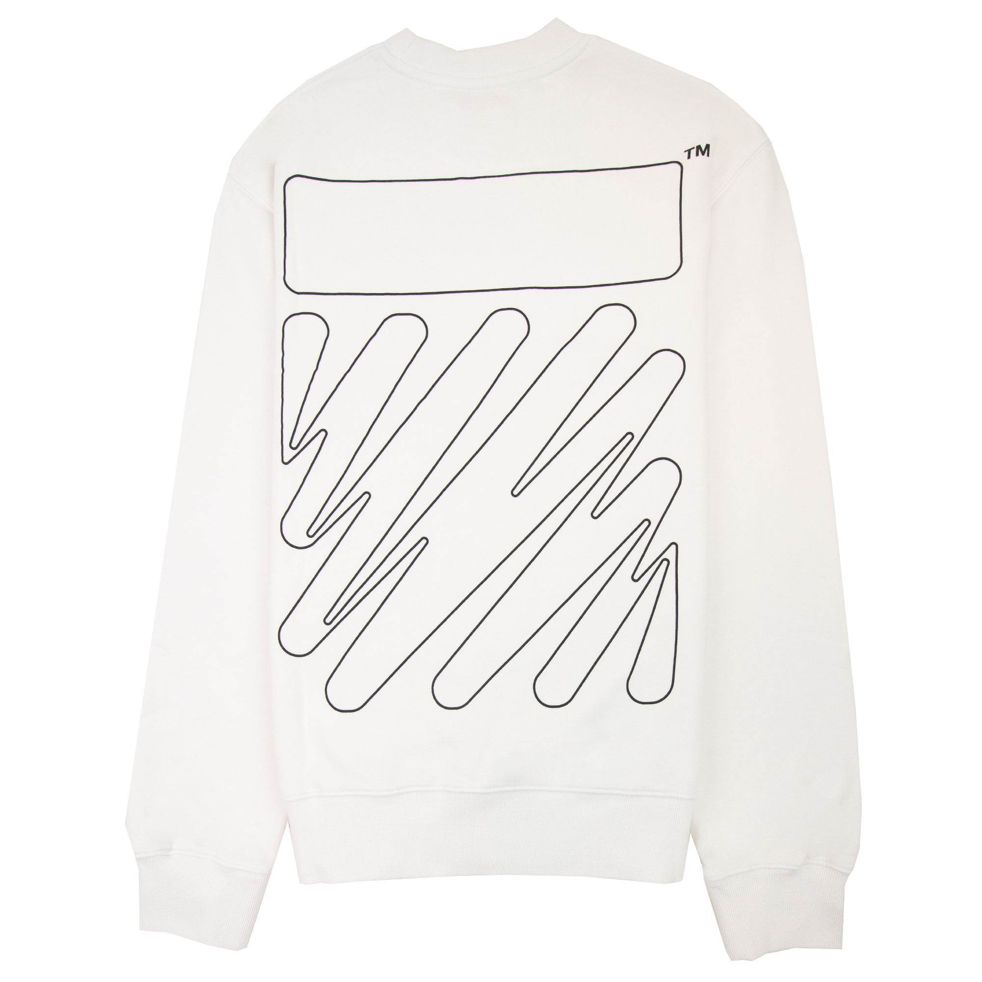 Off White Wave Outline Diag Slim Crewneck White