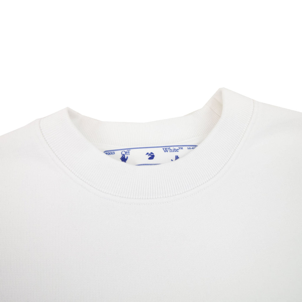 Off White Wave Outline Diag Slim Crewneck White