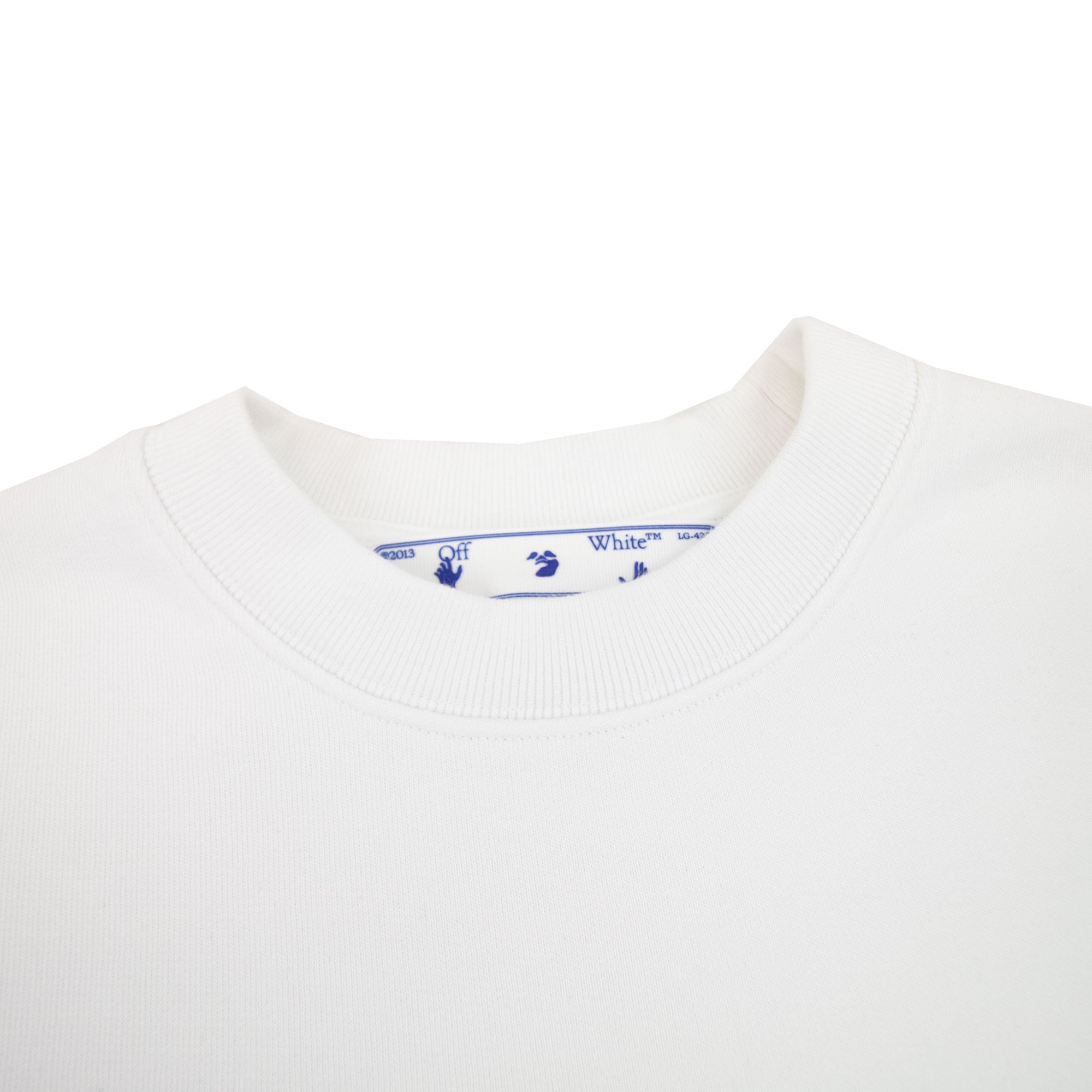 Off White Wave Outline Diag Slim Crewneck White