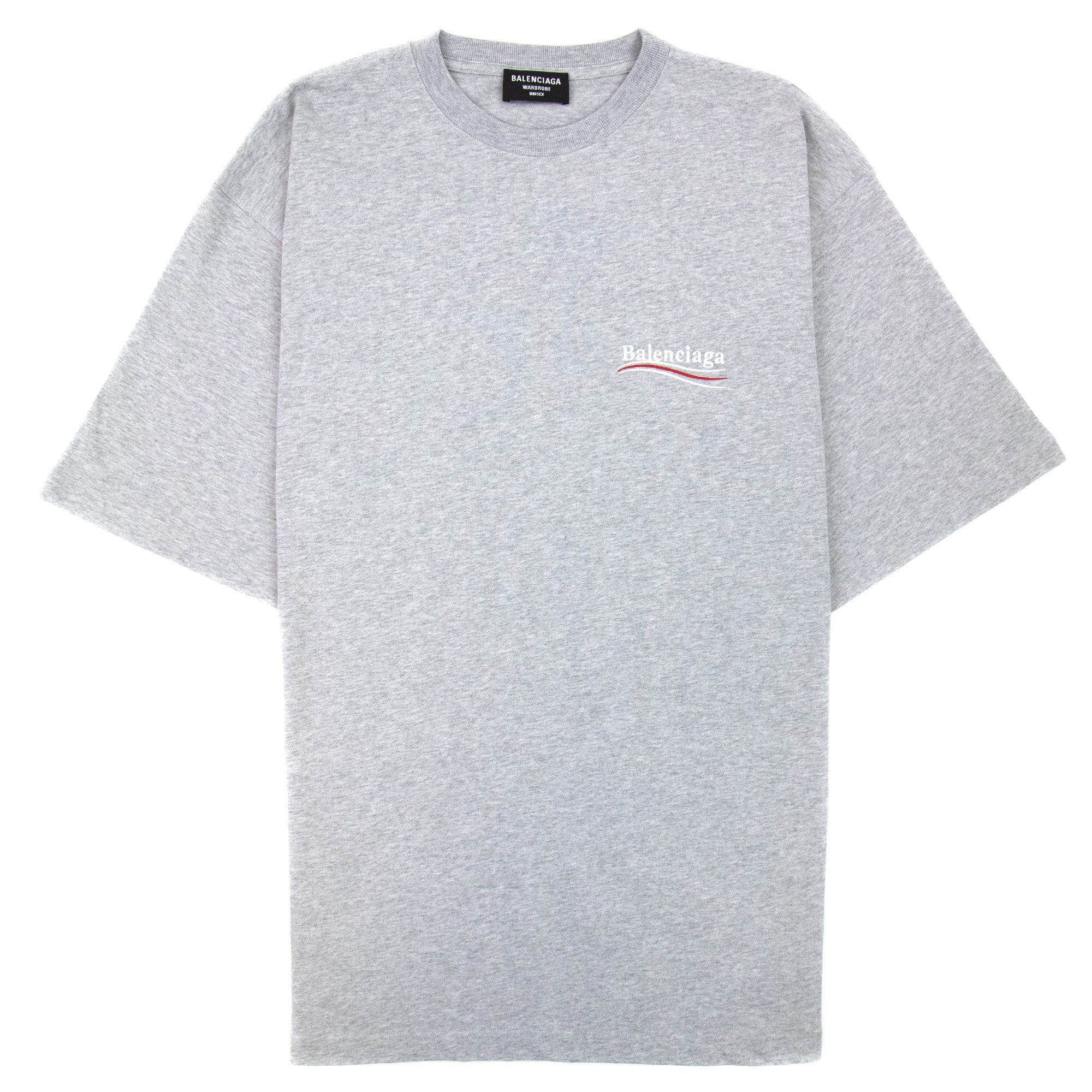 Balenciaga Political Campaign Embroidery T-shirt Light Grey | ONU