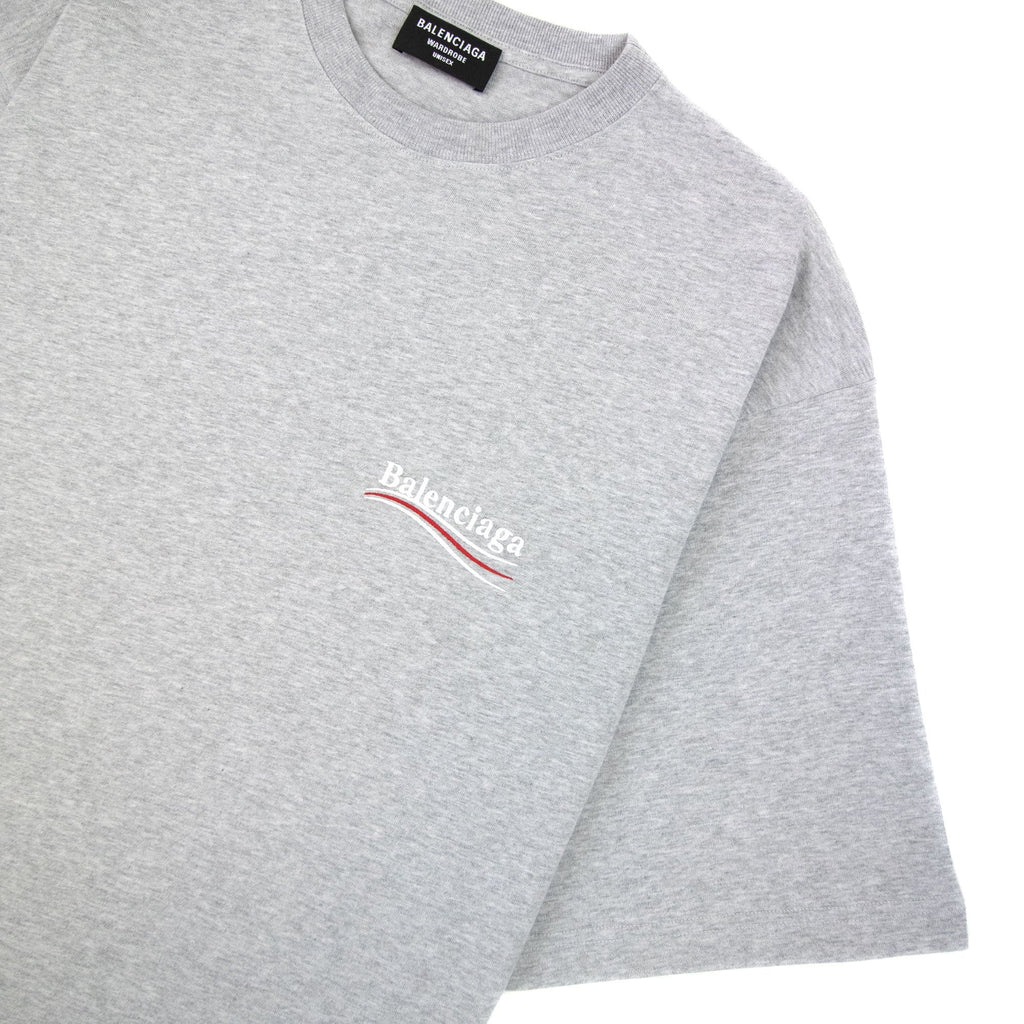 Balenciaga Political Campaign Embroidery T-shirt Light Grey