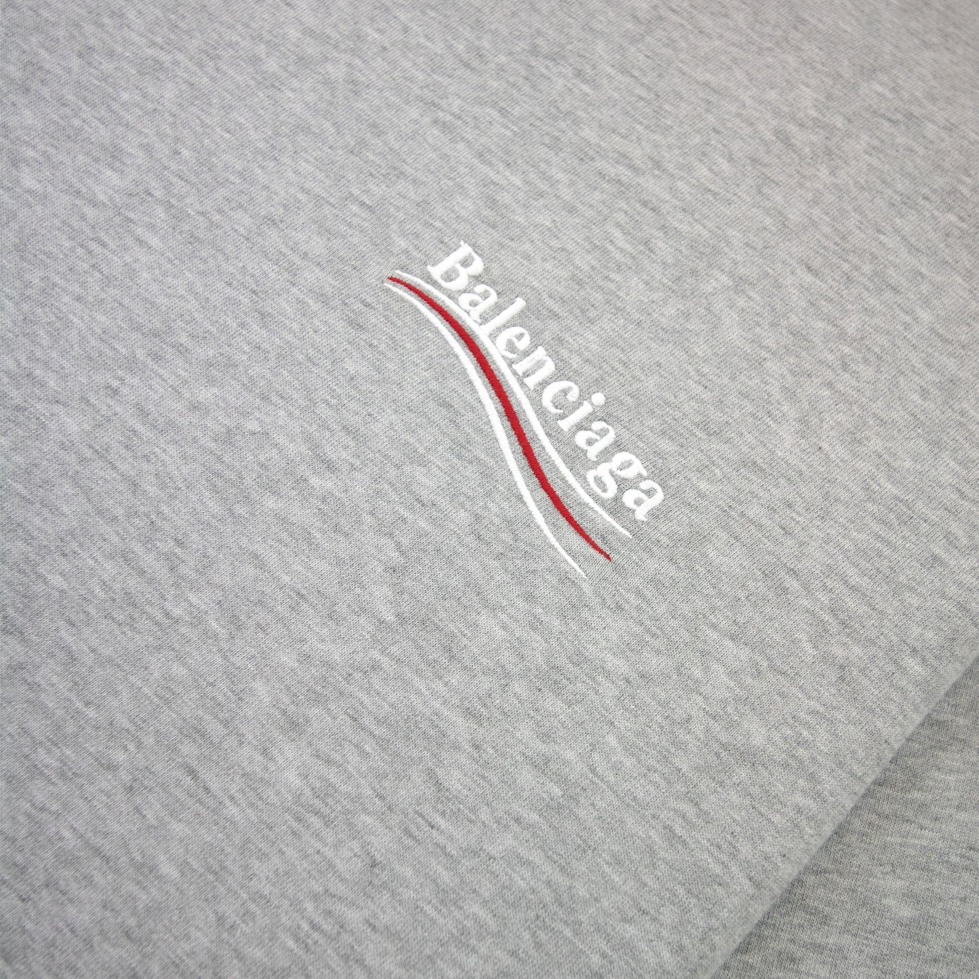 Balenciaga Political Campaign Embroidery T-shirt Light Grey