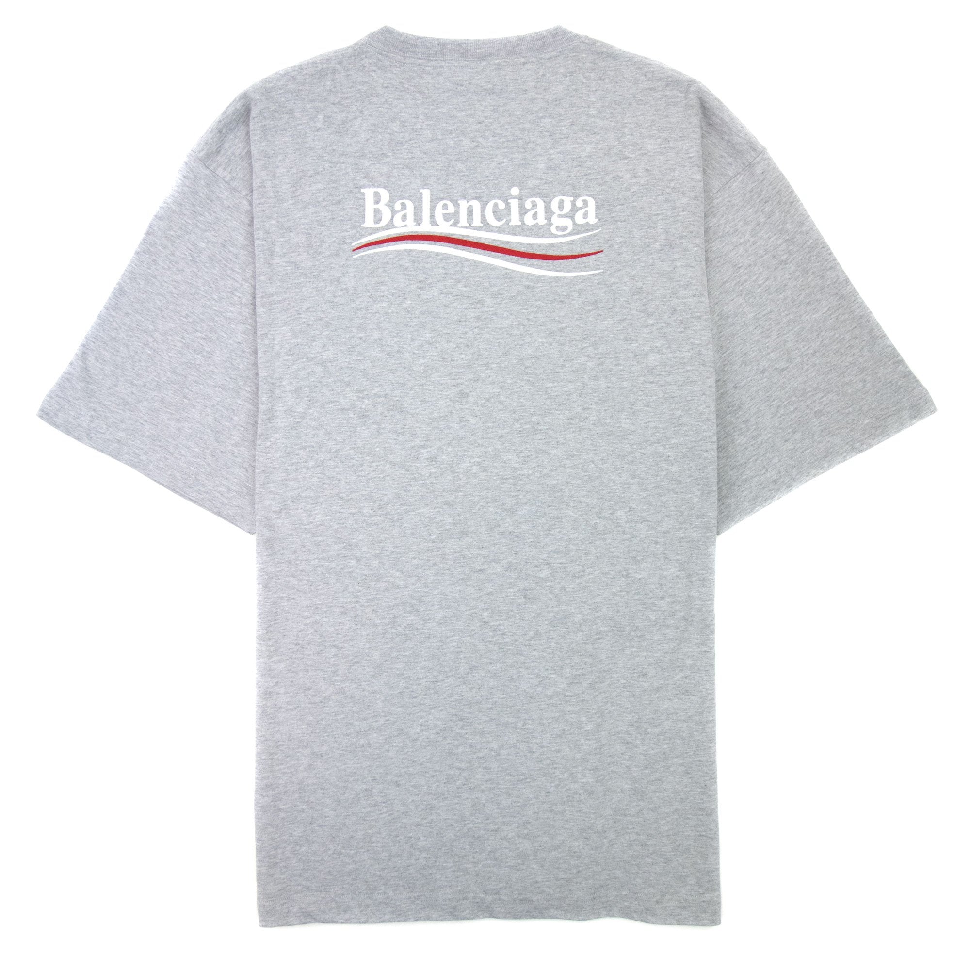 Balenciaga Political Campaign Embroidery T-shirt Light Grey