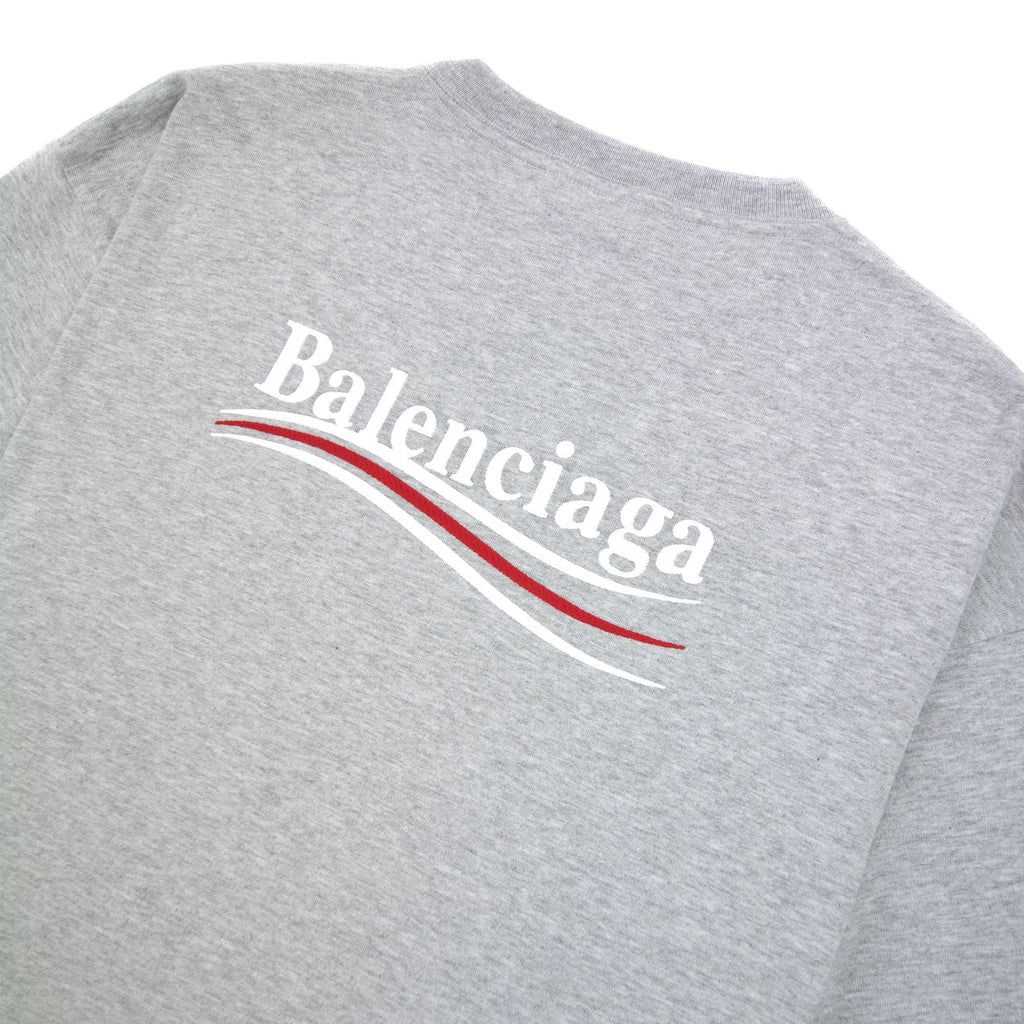 Balenciaga Political Campaign Embroidery T-shirt Light Grey