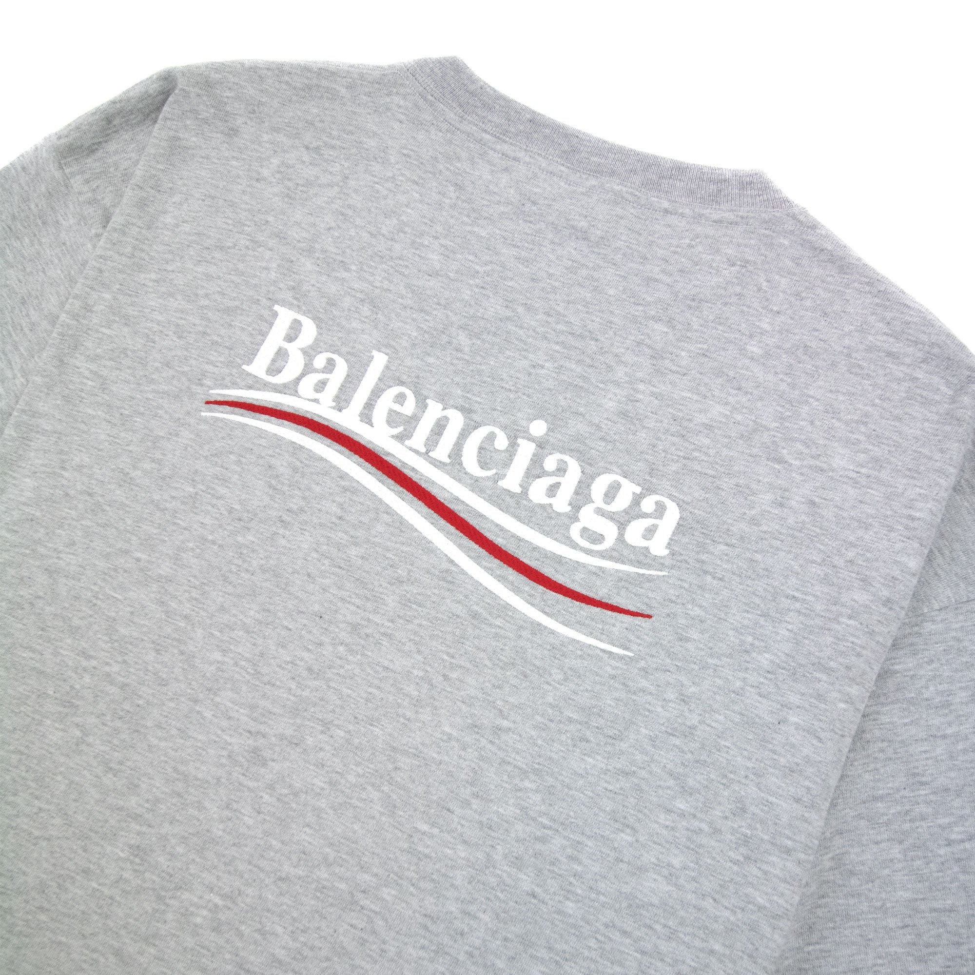 Balenciaga Political Campaign Embroidery T-shirt Light Grey