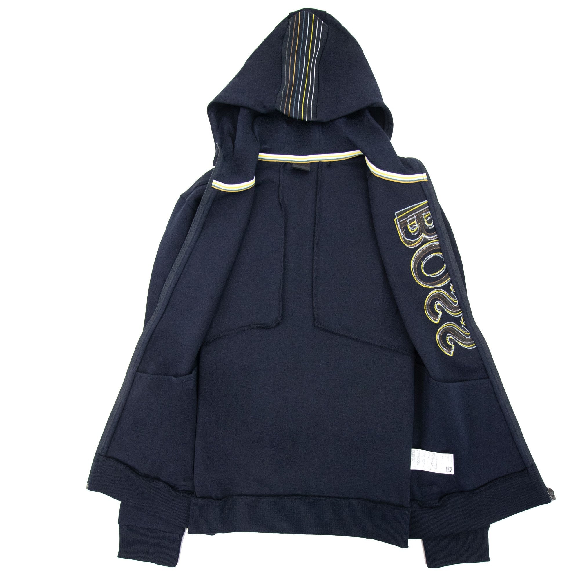 Hugo Boss Saggy 1 Multi Logo Zip Up Hoody Dark Navy 402