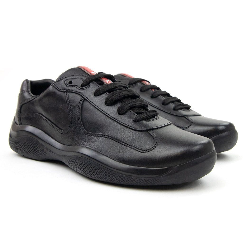 Prada Americas Cup Full Calf Leather Sneaker Black