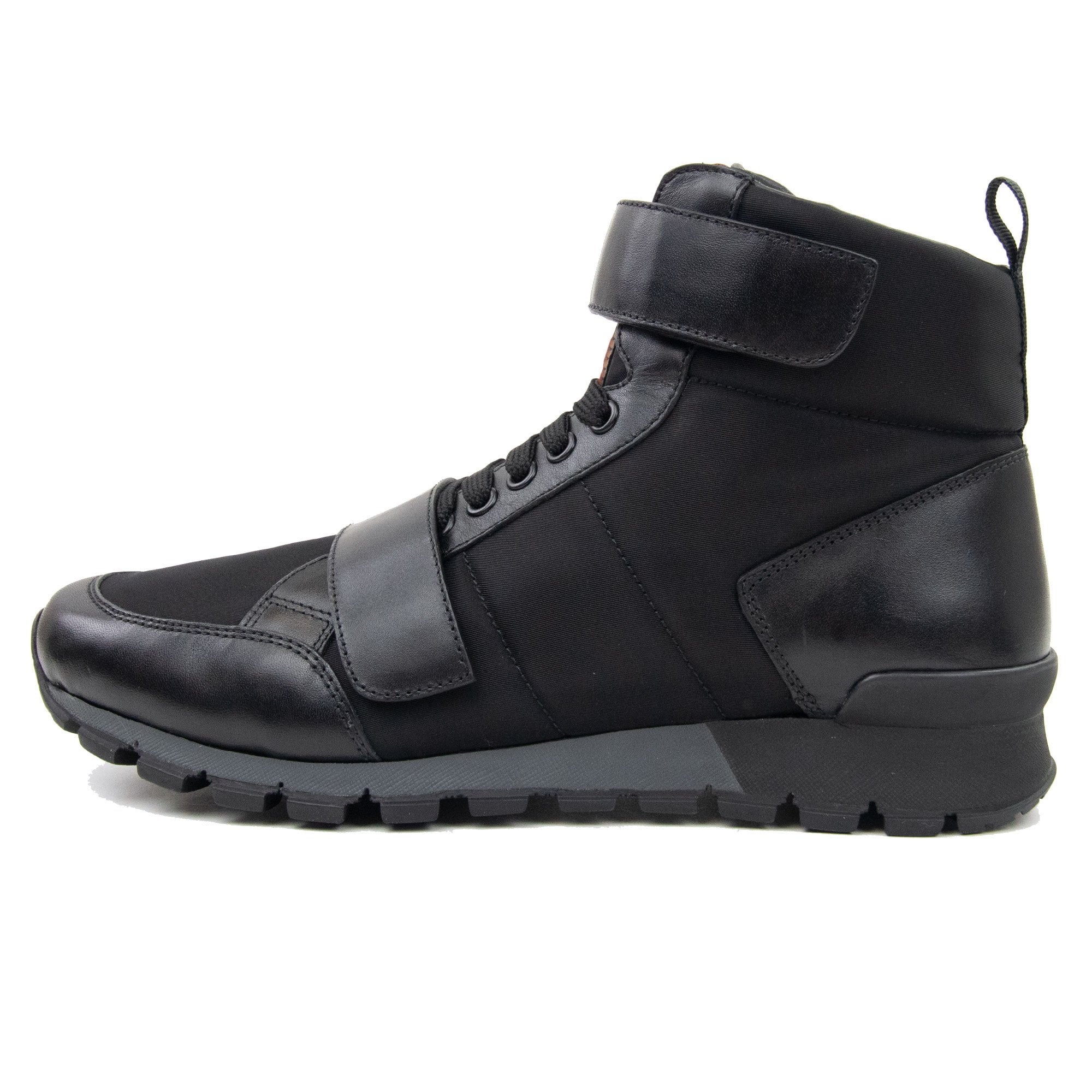 Prada Plume+nylon Ankle Boot Black