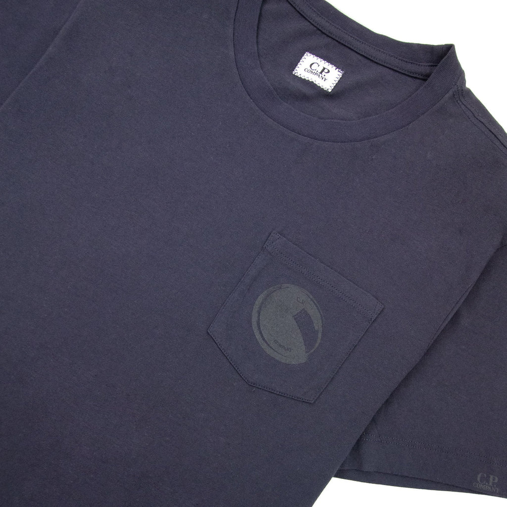 Cp Company Pocket Logo Crewneck T Shirt Navy 888