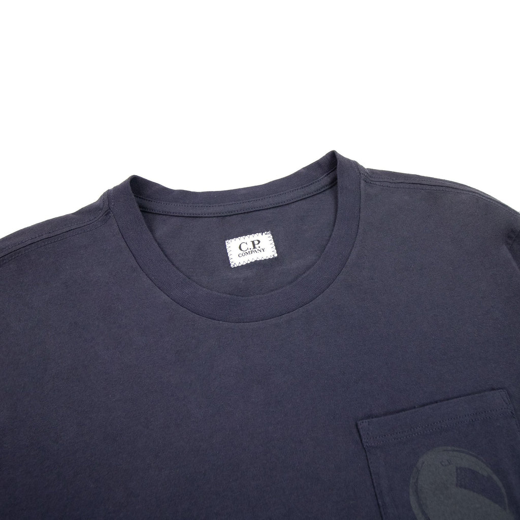 Cp Company Pocket Logo Crewneck T Shirt Navy 888