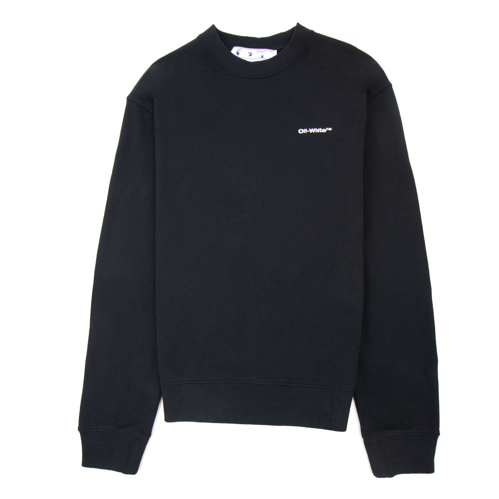 Off White Wave Outline Diag Slim Crewneck Black