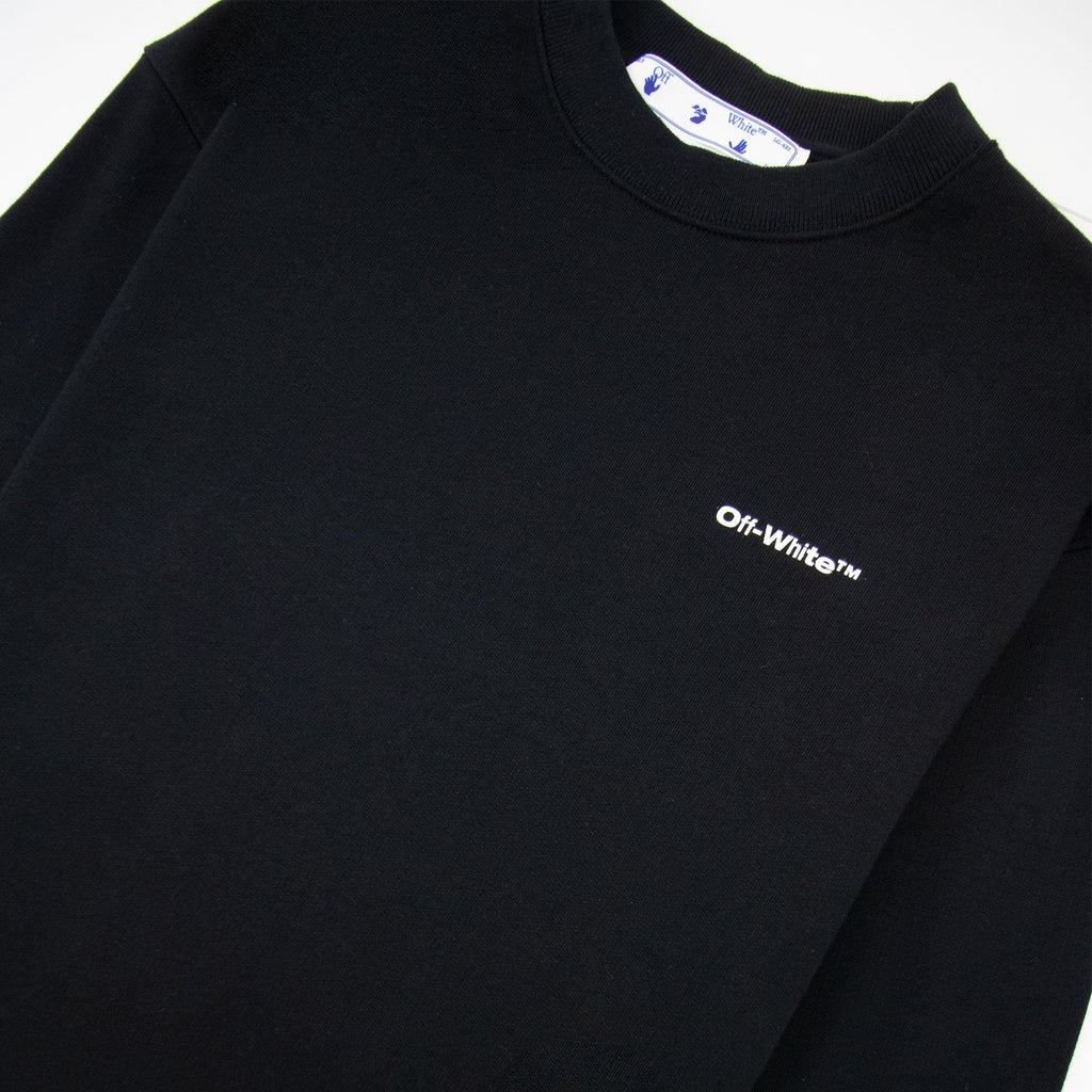 Off White Wave Outline Diag Slim Crewneck Black