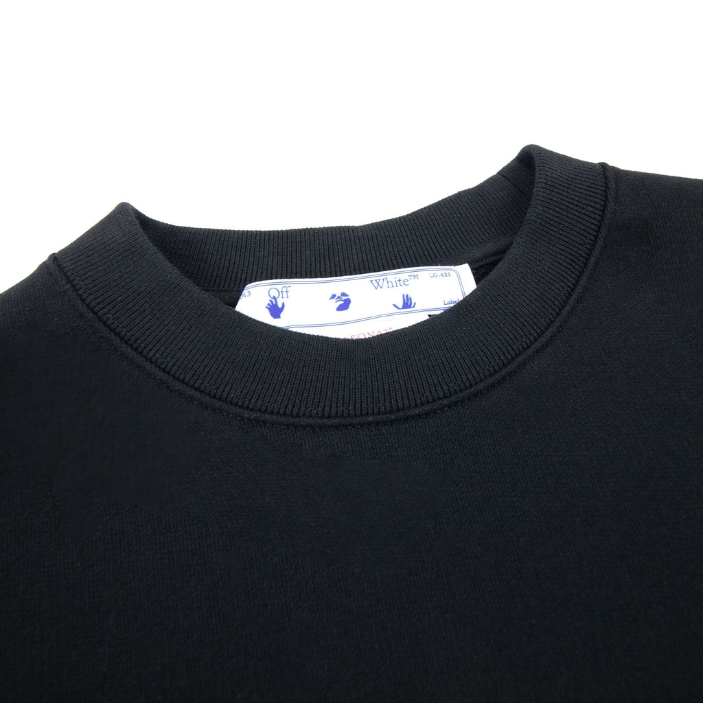 Off White Wave Outline Diag Slim Crewneck Black