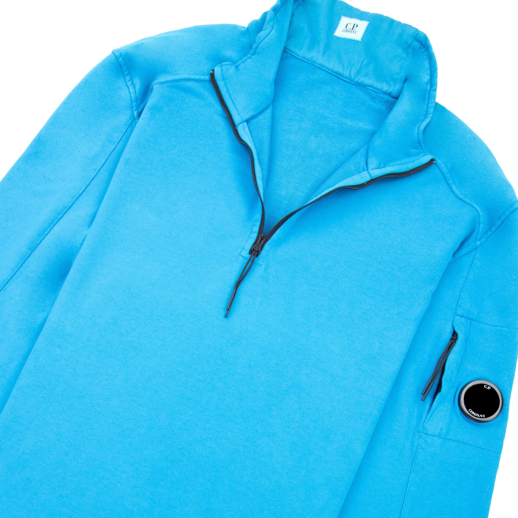 Cp Company Half Zip Arm Lens Sweatshirt Turquoise