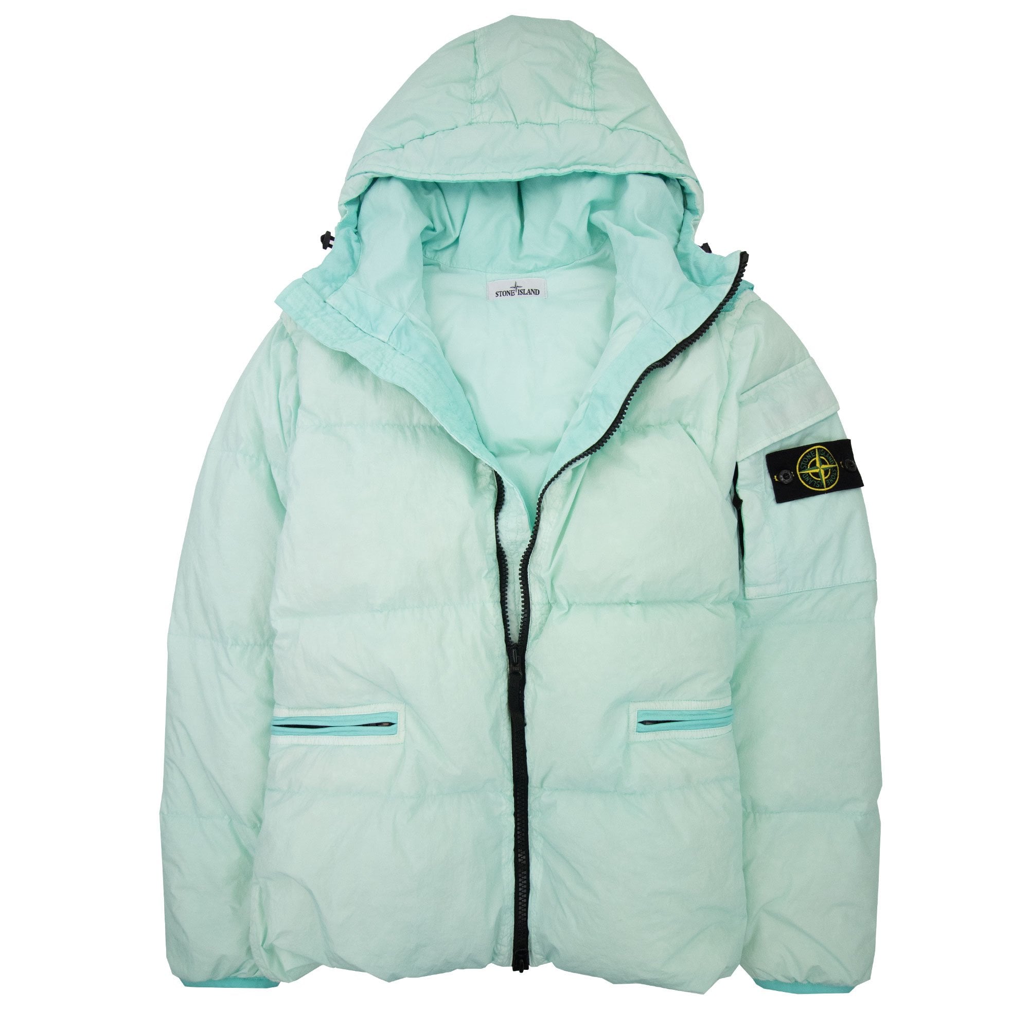 Stone Island 40223 Garment Dyed Crinkle Reps R-ny Down Aqua V0044