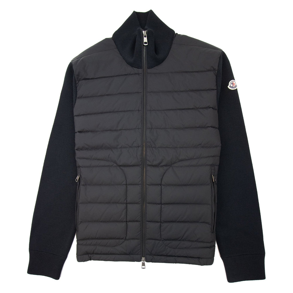 Moncler Padded Wool Cardigan Black