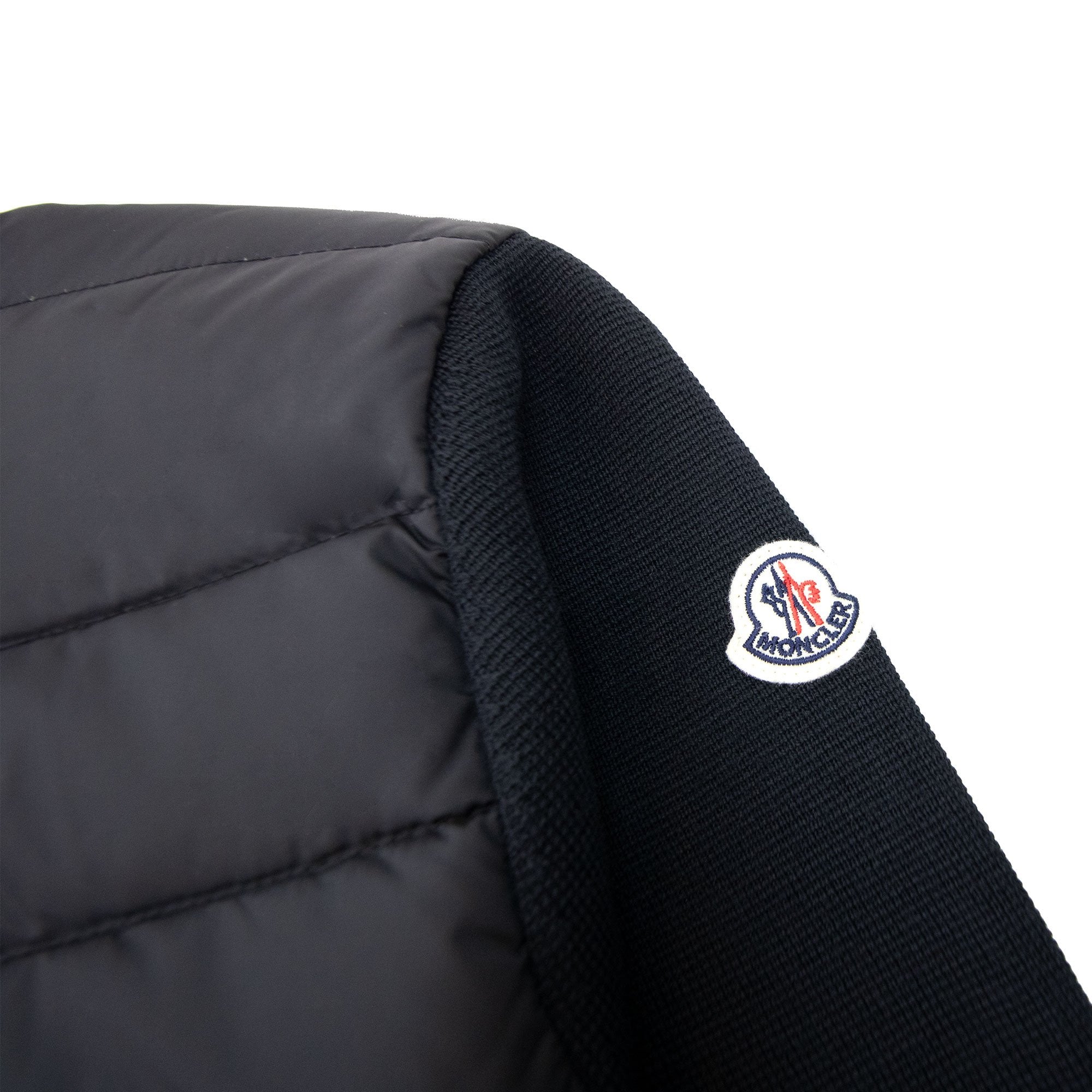 Moncler Padded Wool Cardigan Black
