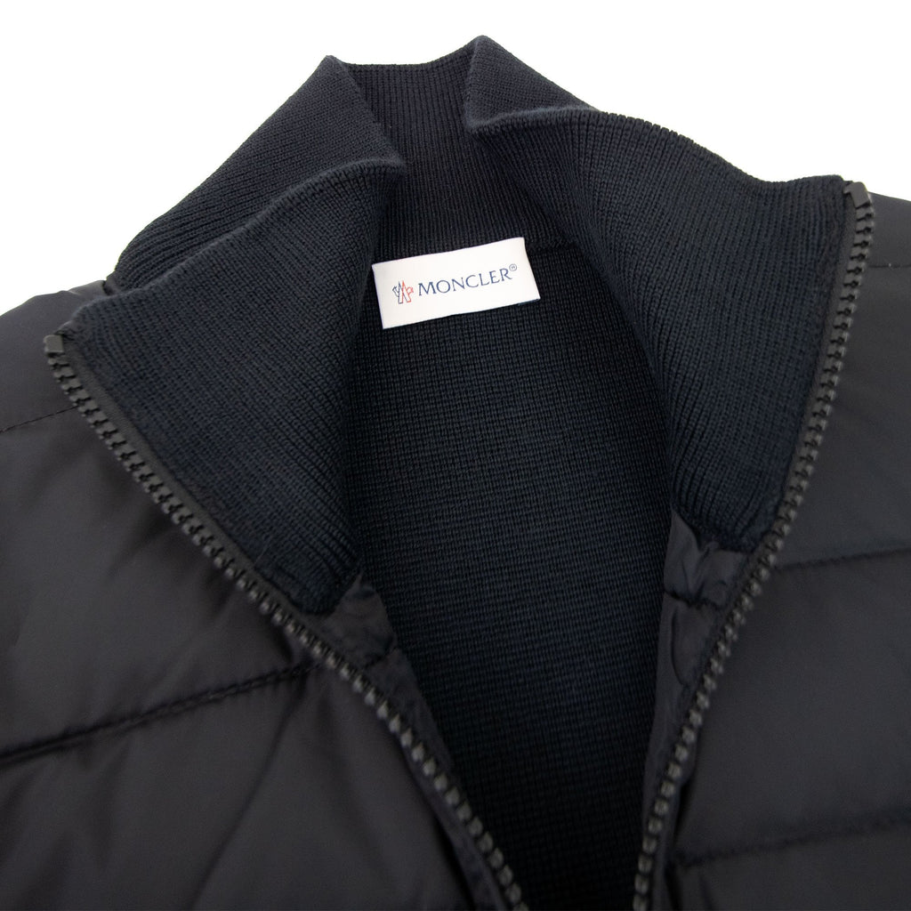 Moncler Padded Wool Cardigan Black