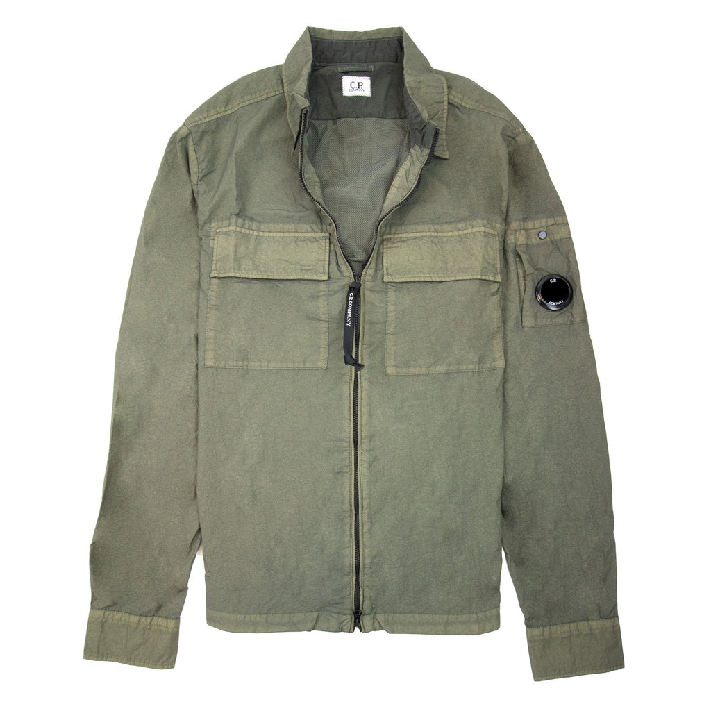 Cp Company Taylon L Zip Up Nylon Overshirt Khaki 669