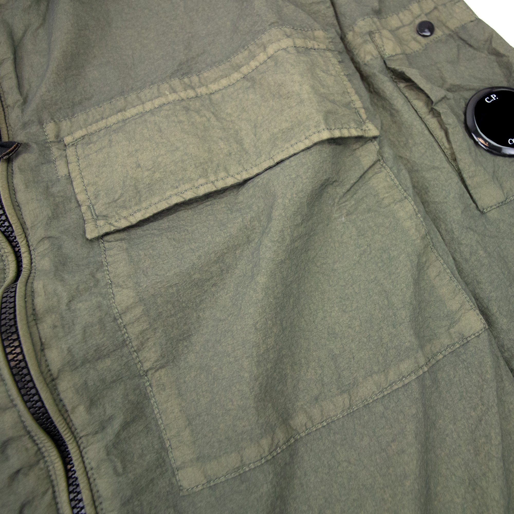 Cp Company Taylon L Zip Up Nylon Overshirt Khaki 669