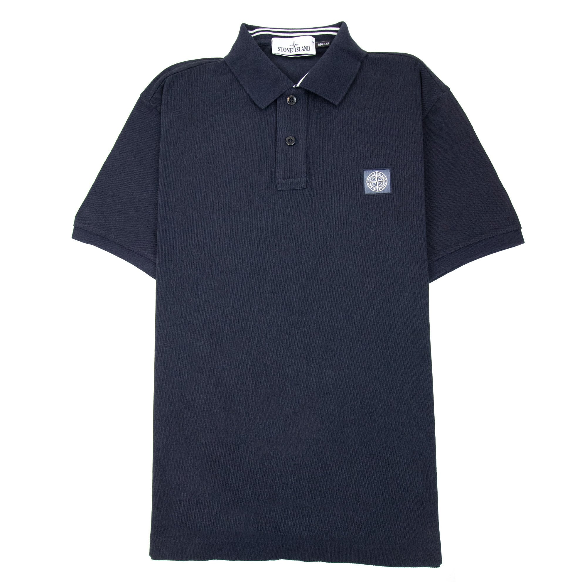 Stone Island Patch Logo Reg Fit Polo Navy V0020