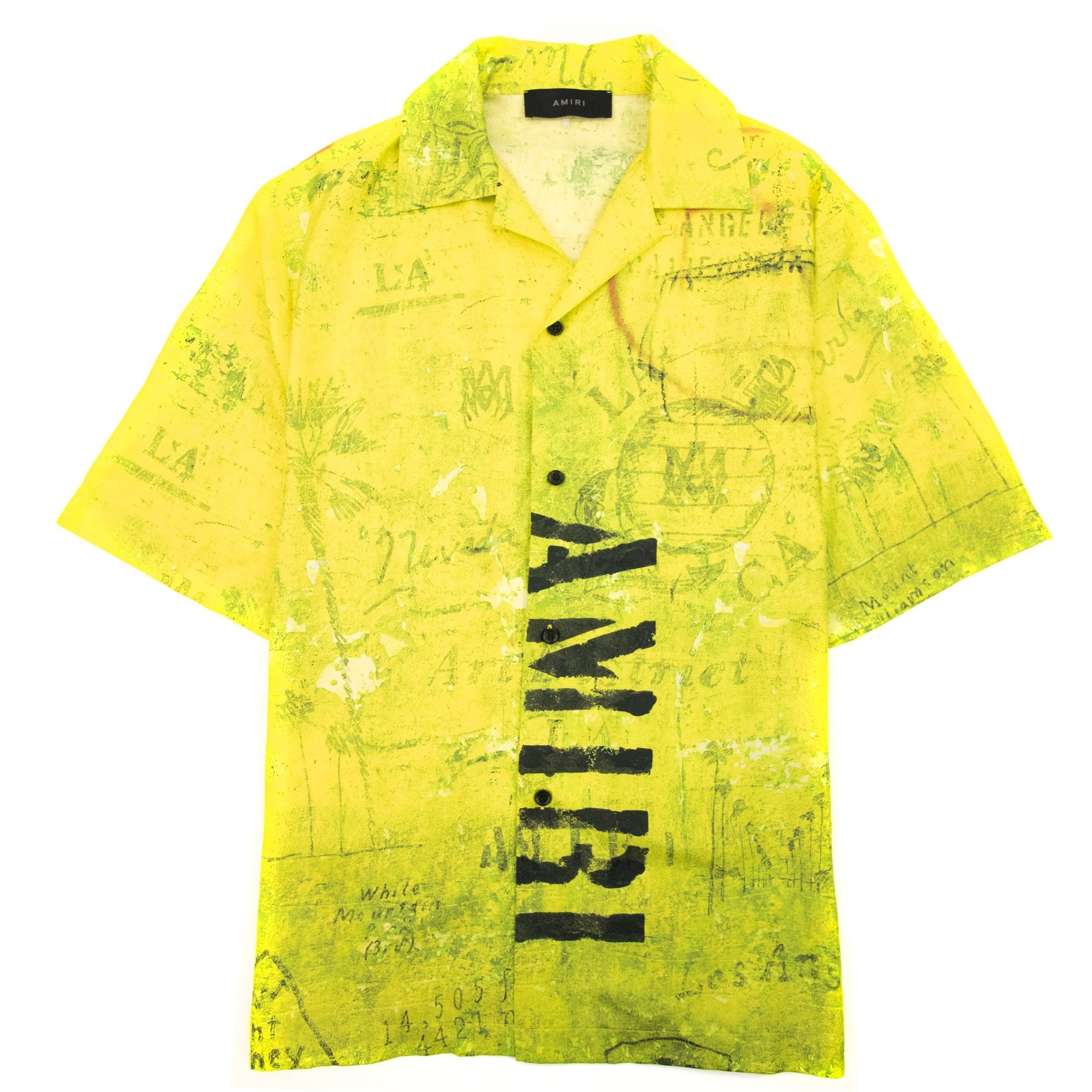 Amiri Army Stencil Camp Shirt Lime Green | ONU – Onu