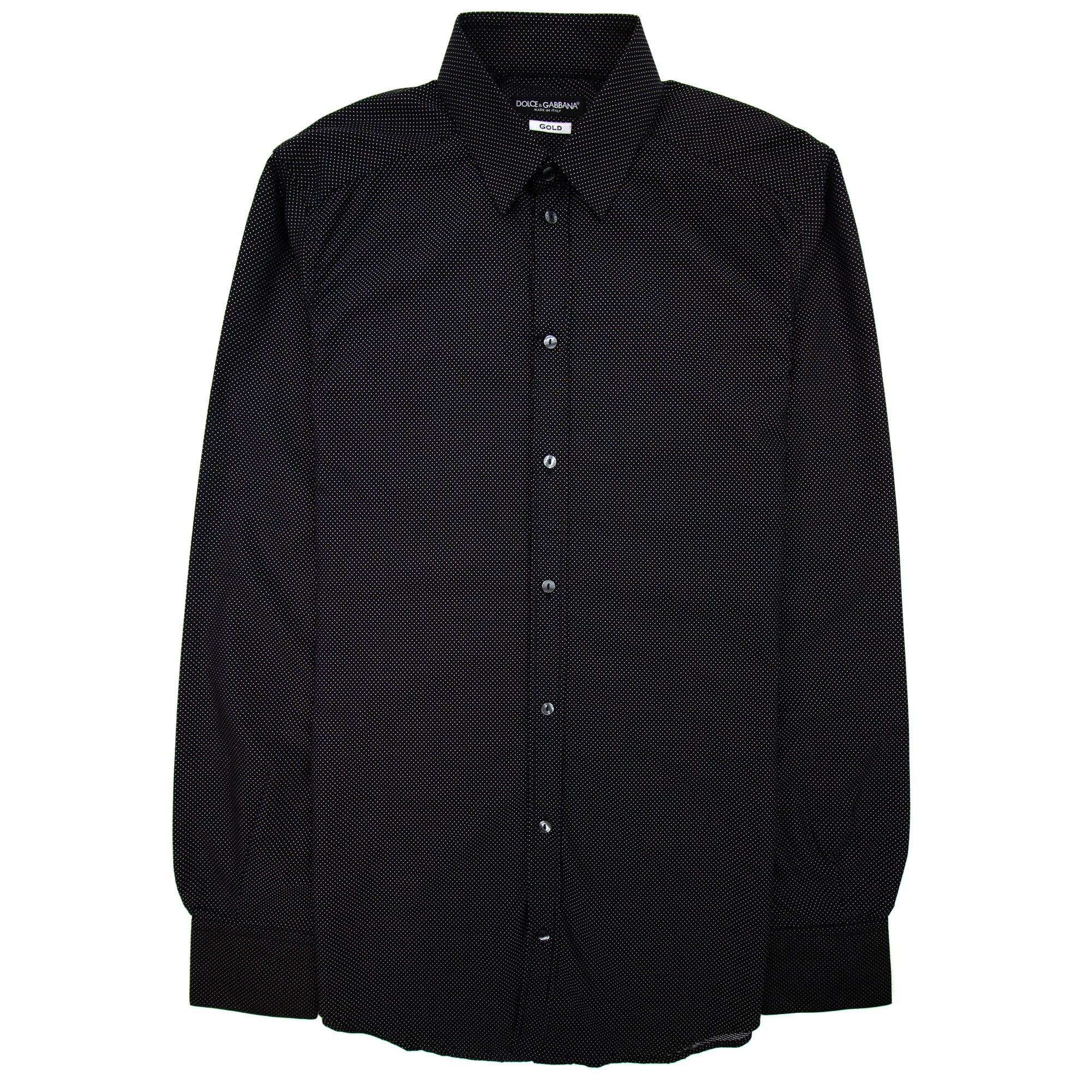 Dolce & Gabbana Gold Polka Dots Shirt Black