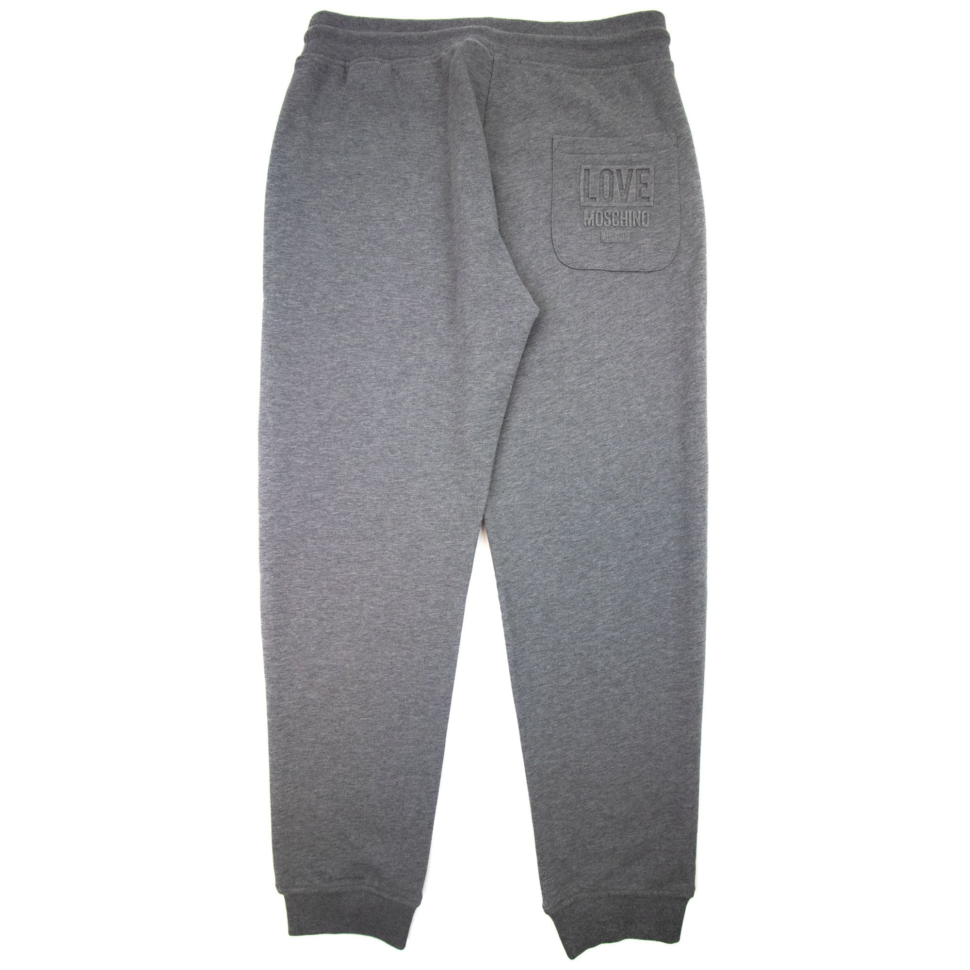 Love Moschino Back Pocket Embossed Logo Tracksuit Pants Dark Grey B922