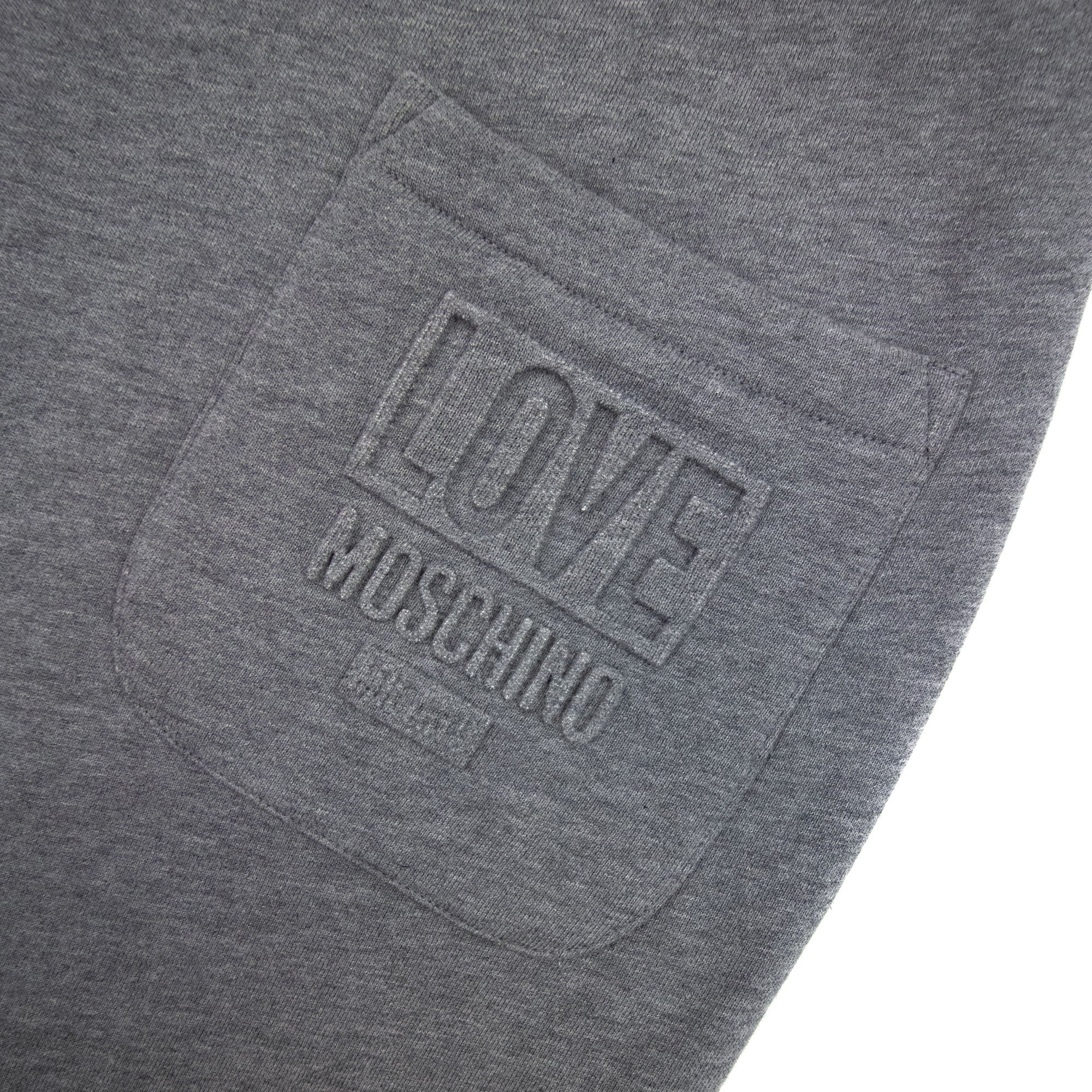Love Moschino Back Pocket Embossed Logo Tracksuit Pants Dark Grey B922