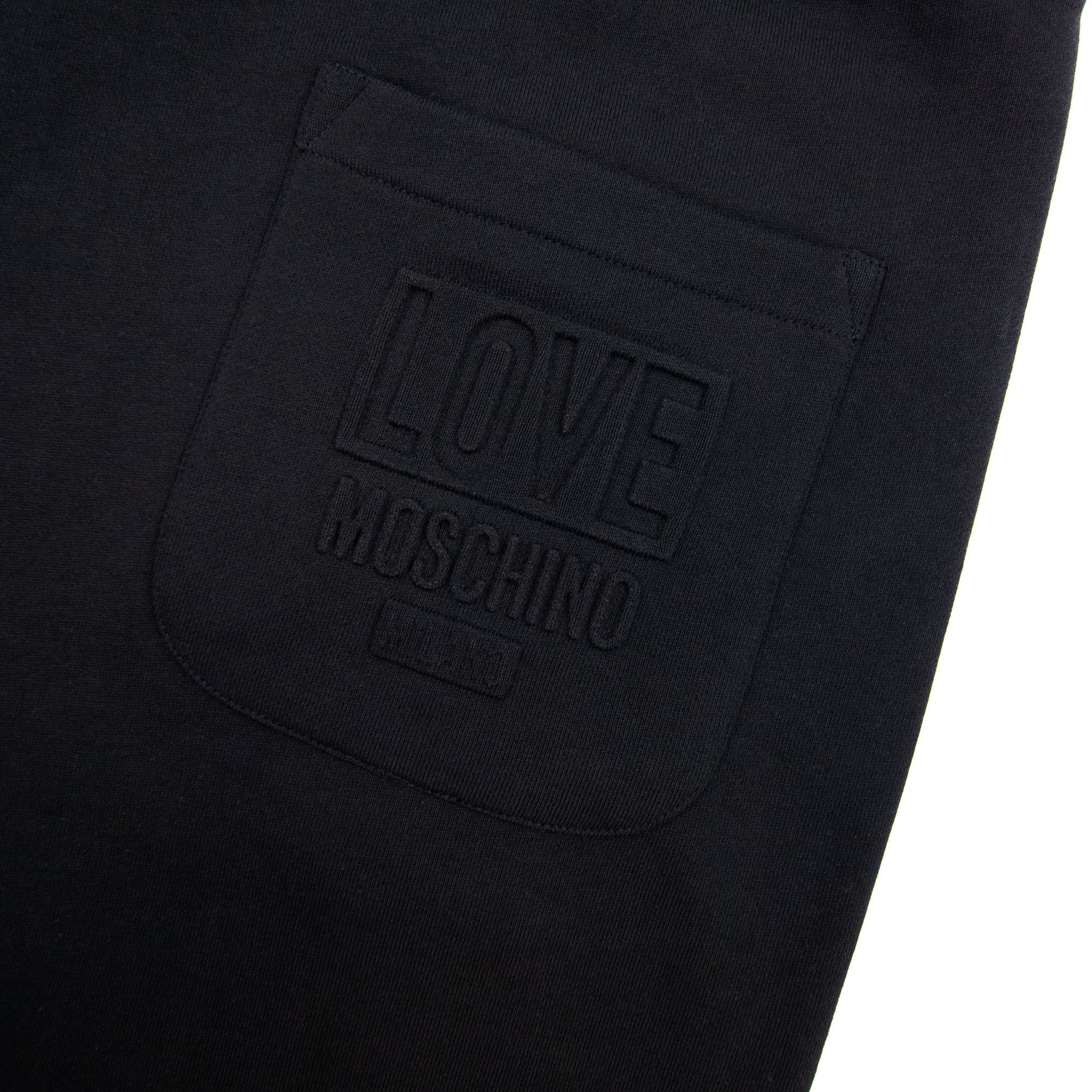 Love Moschino Back Pocket Embossed Logo Tracksuit Pants Black