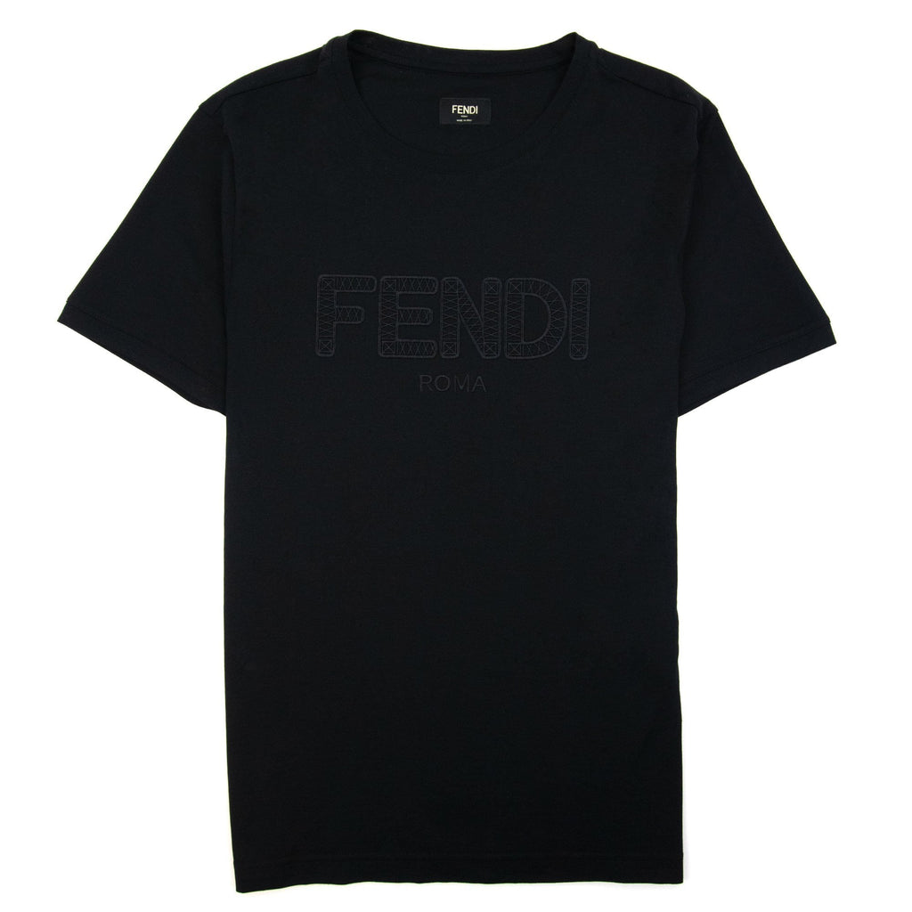 Fendi Roma Logo Tee Black