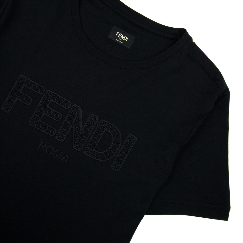 Fendi Roma Logo Tee Black