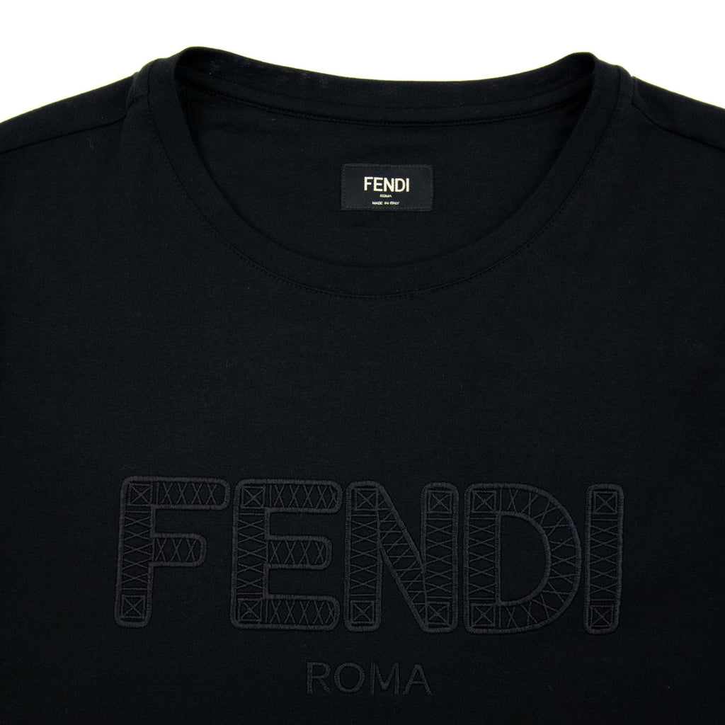 Fendi Roma Logo Tee Black