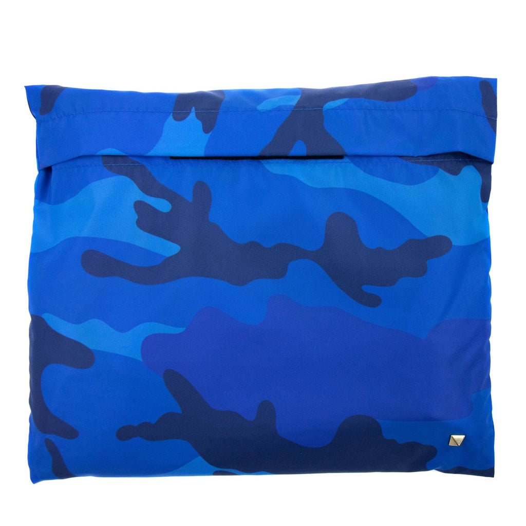 Valentino Camouflage Print Nylon Swim Short Blue/camo
