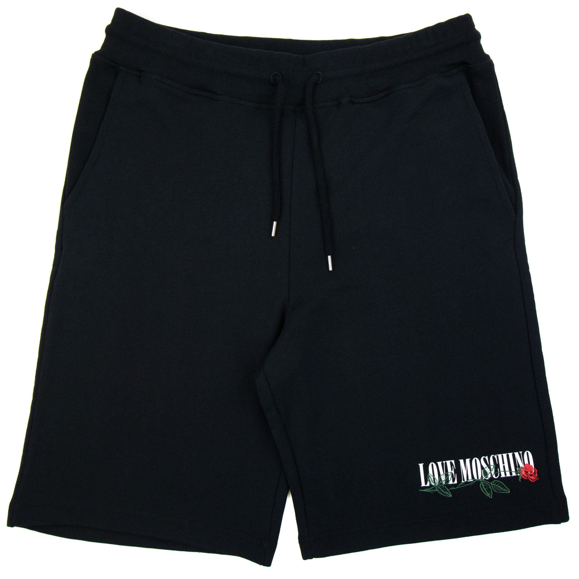 Love Moschino Rose Logo Shorts Black