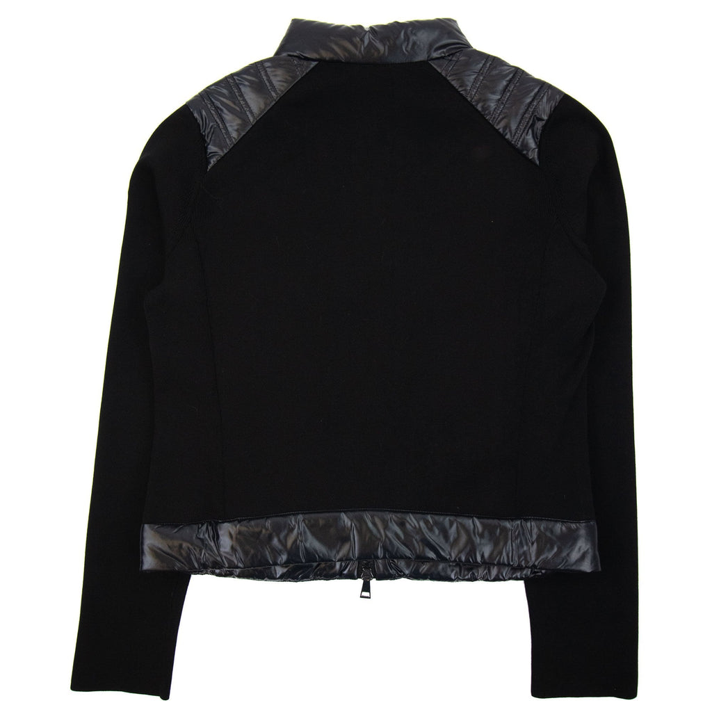 Moncler Women High Neck Shell Knit Cardigan Black 999