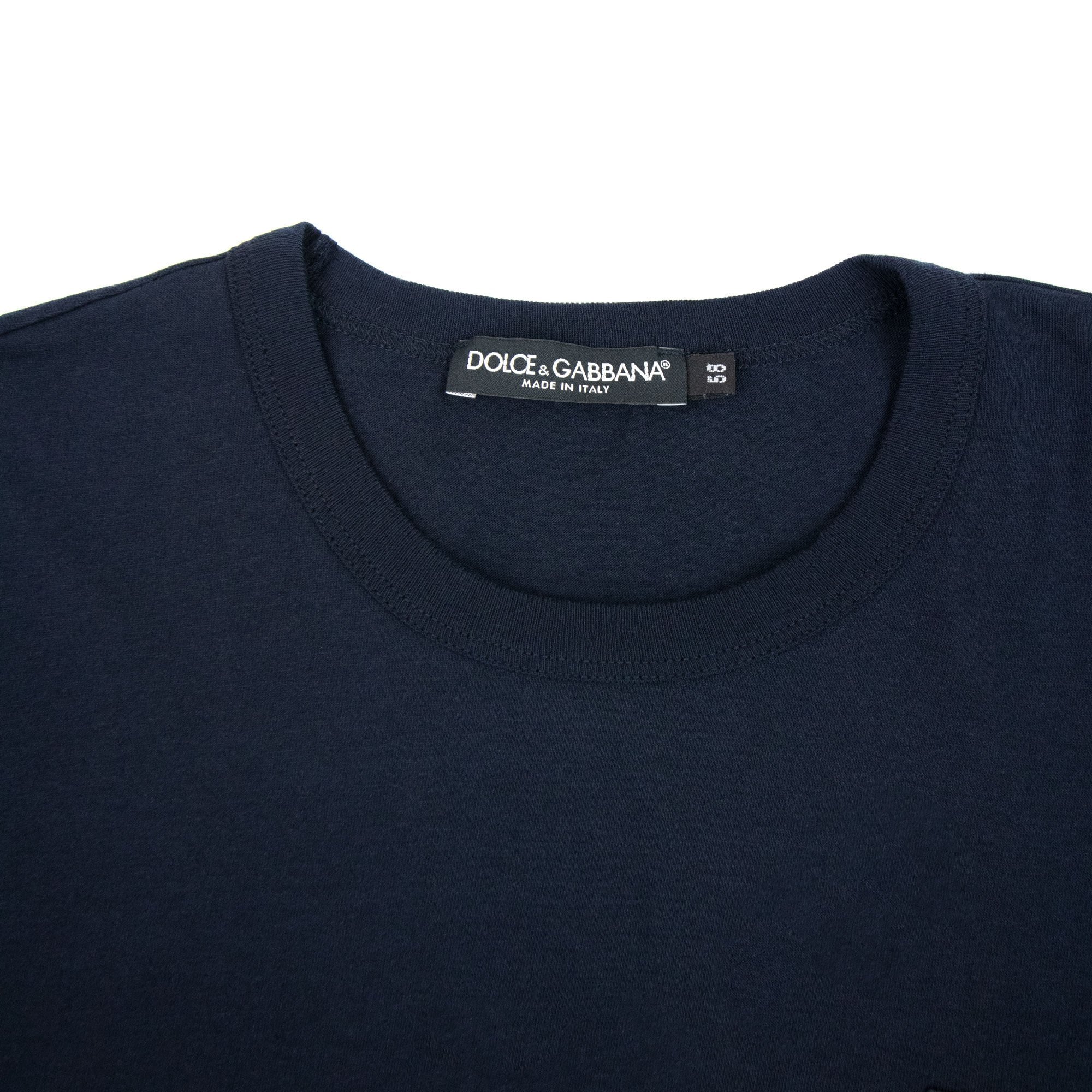 Dolce & Gabbana Dg Embroidered Logo T Shirt Navy