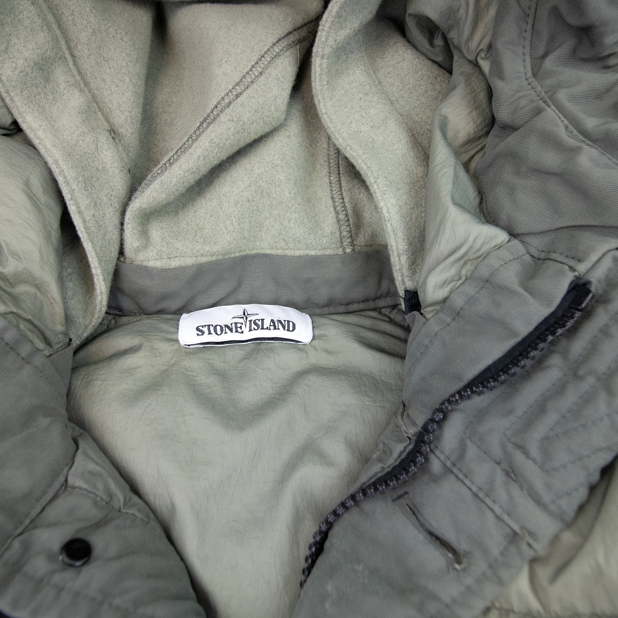 Stone Island Crinkle Reps Down Parka Jacket Khaki V0068