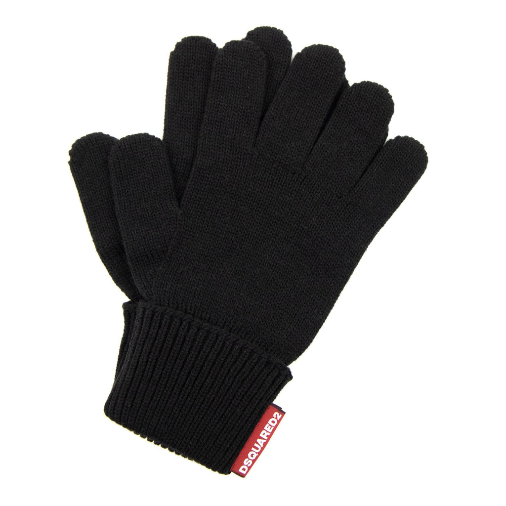 Dsquared2 Warmy Hat & Gloves Knit Set Black