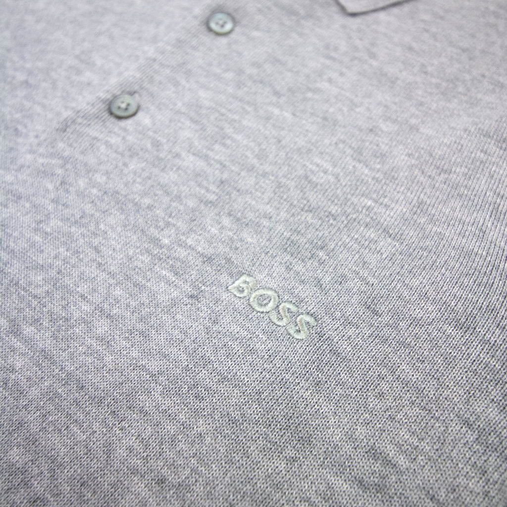 Hugo Boss Bono-l Embroidered Logo Knitted Polo Grey 041
