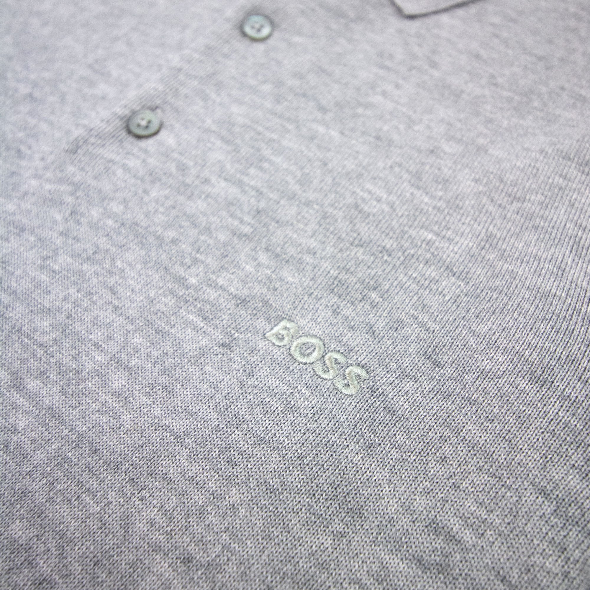 Hugo Boss Bono-l Embroidered Logo Knitted Polo Grey 041