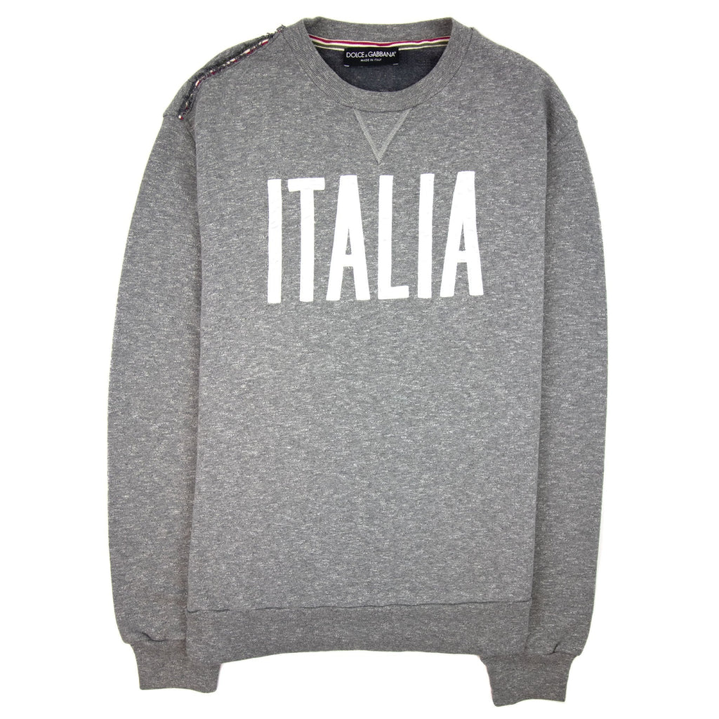Dolce & Gabbana Italia Logo Crewneck Sweatshirt Grey