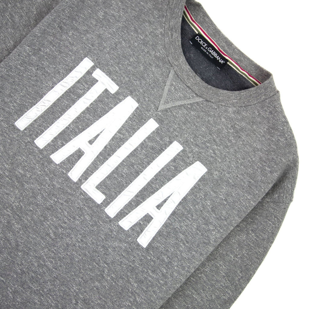 Dolce & Gabbana Italia Logo Crewneck Sweatshirt Grey